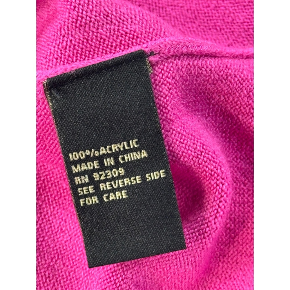 DG2 Diane Gilman Pink Asymmetrical Turtleneck Sweater Womens Small NWT Fuchsia - Picture 8 of 10